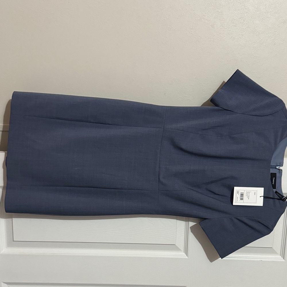 Theory Denim Melange Short Sleeve Dress